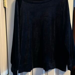Loft Navy Blue Velour oversized  Top